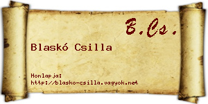 Blaskó Csilla névjegykártya